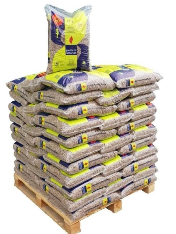 Palé de pellets certificados Asturias – 72 sacos de 15 kg