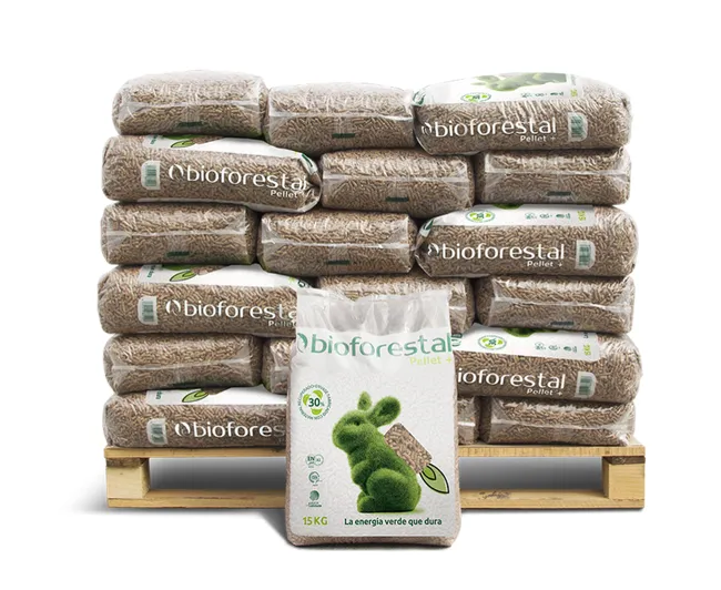 Palet premium de pellets ecológicos Bioforestal – 42 sacos de 15 kg